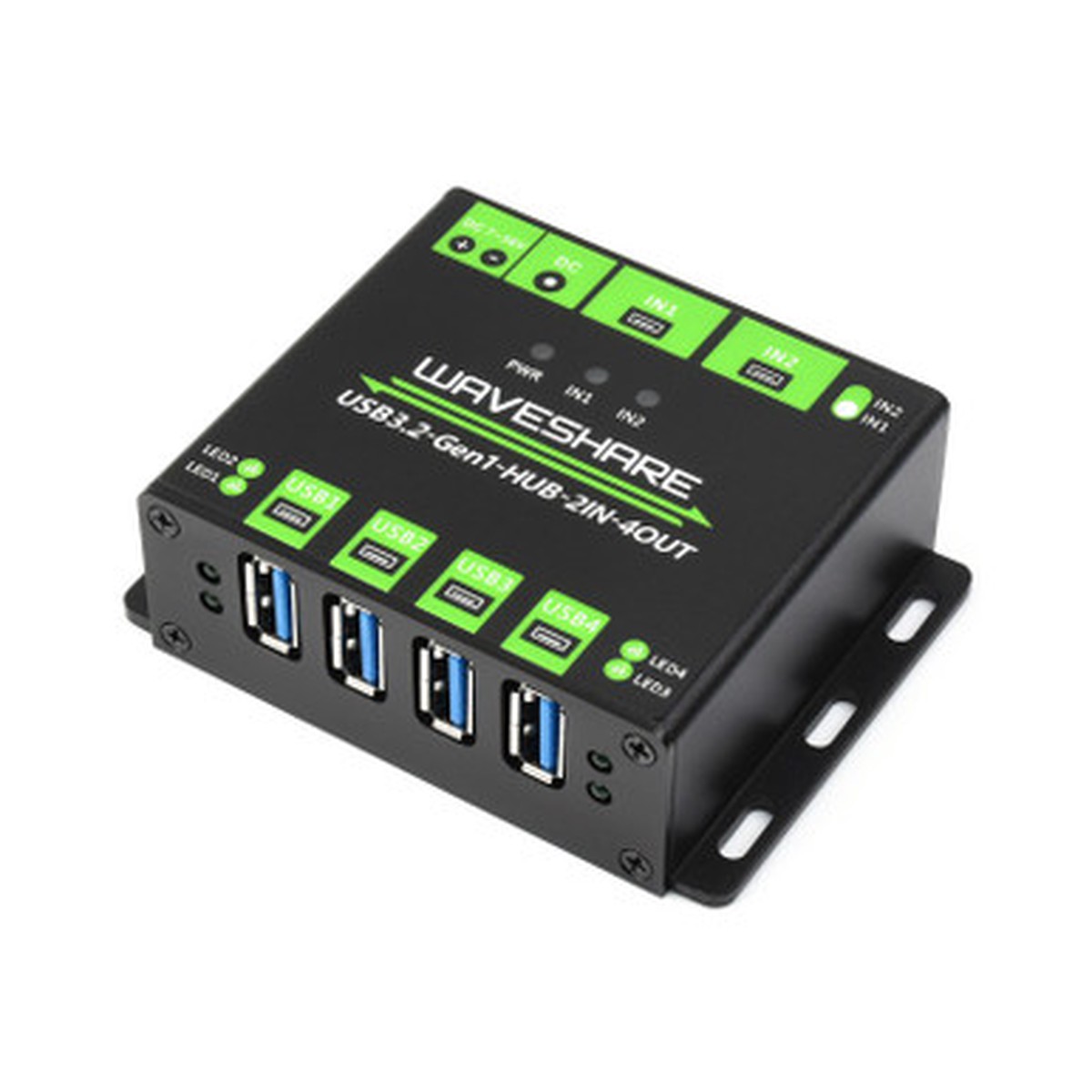 industrial-usb-hub-4x-usb-3-2-ports-switchable-dual-host-esd-surge-protection