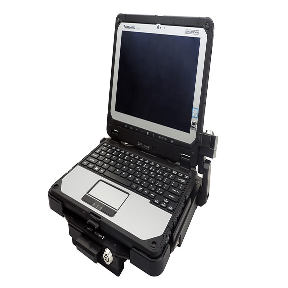 kit-panasonic-toughbook-20-trimline-laptop-vehicle-docking-station-no-rf-with-screen-lock-arm-7300-0192-and-lind-auto-power-adapter-7300-0191-30-7300-0191-30