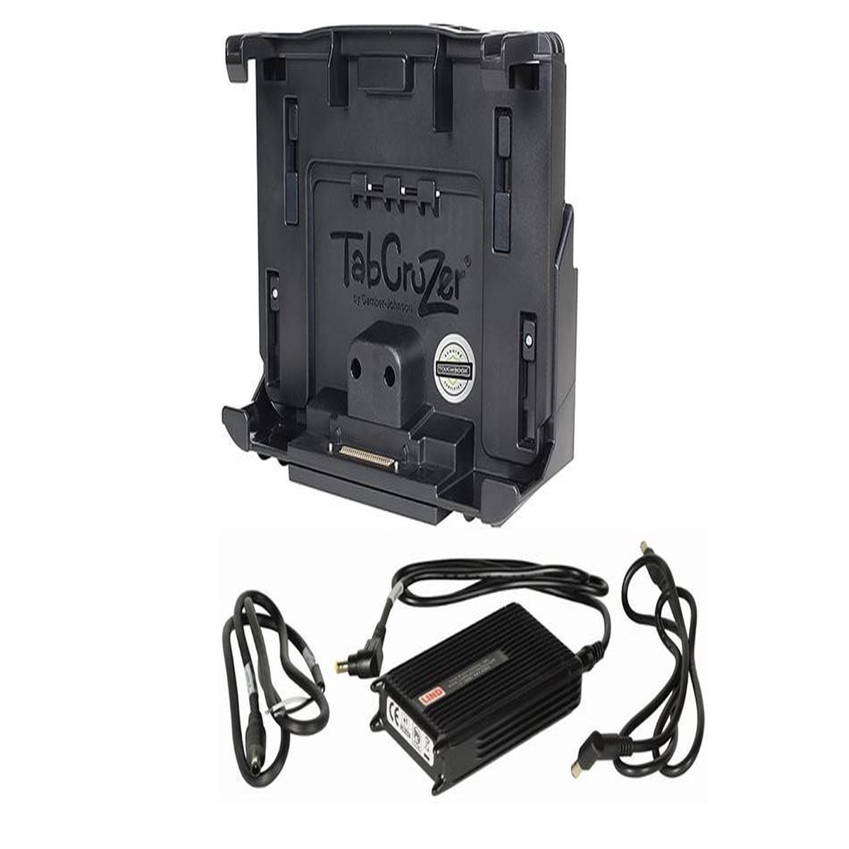 kit-panasonic-toughpad-fz-g1-g2-docking-station-no-rf-vesa-hole-pattern-with-lind-11-16v-auto-power-adapter-with-bare-wire-lead-7170-0930-00-7170-0930-00