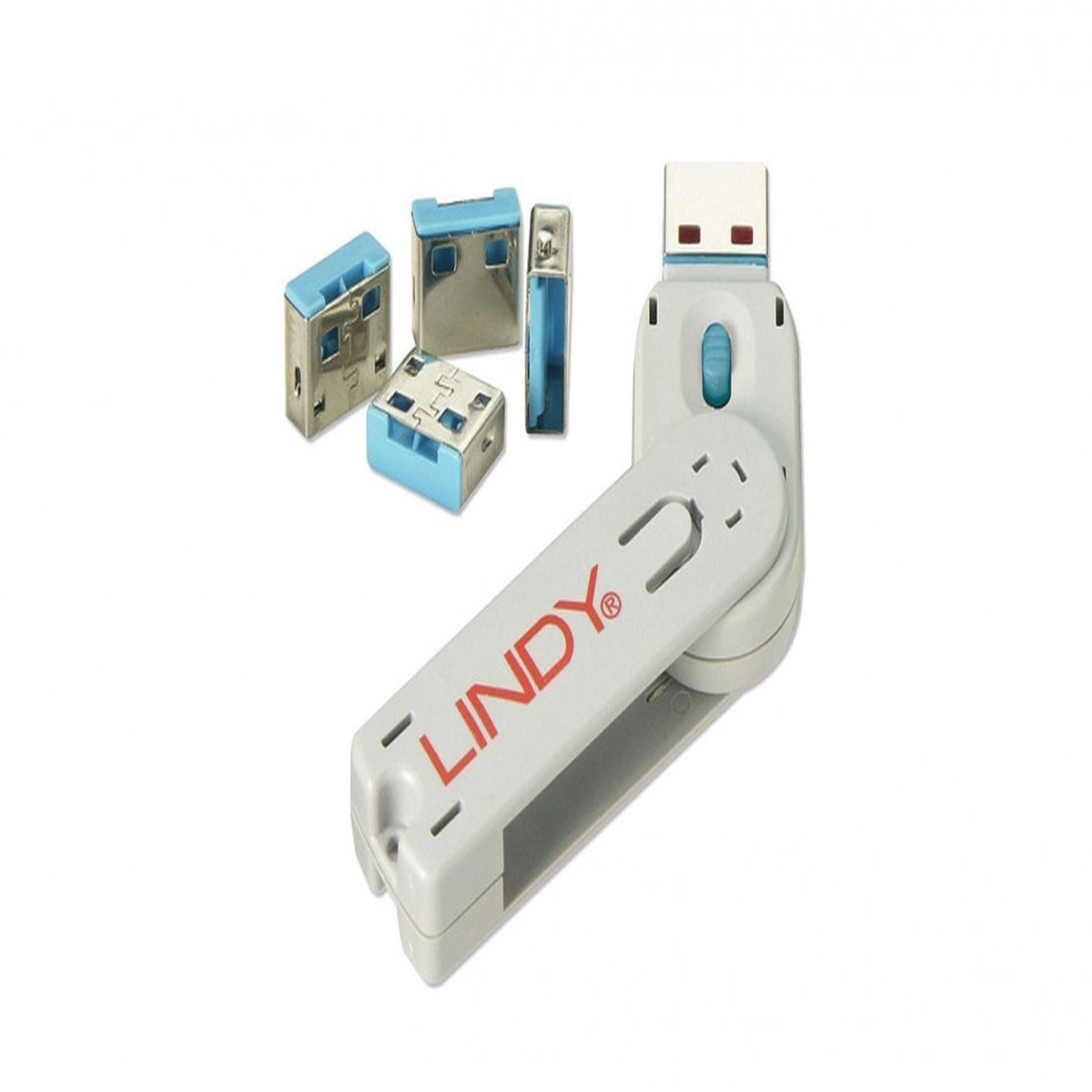 lindy-usb-port-blockers-with-key-4-pack-port-blockers-1-key-blue-7300-0107-7300-0107