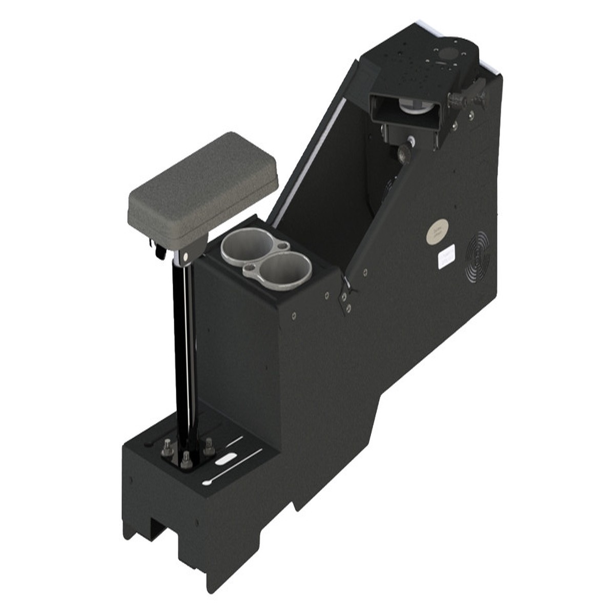 kit-2020-ford-utility-short-console-box-with-cup-holder-pole-armrest-and-mongoose-motion-attachment-7170-0735-04-7170-0735-04
