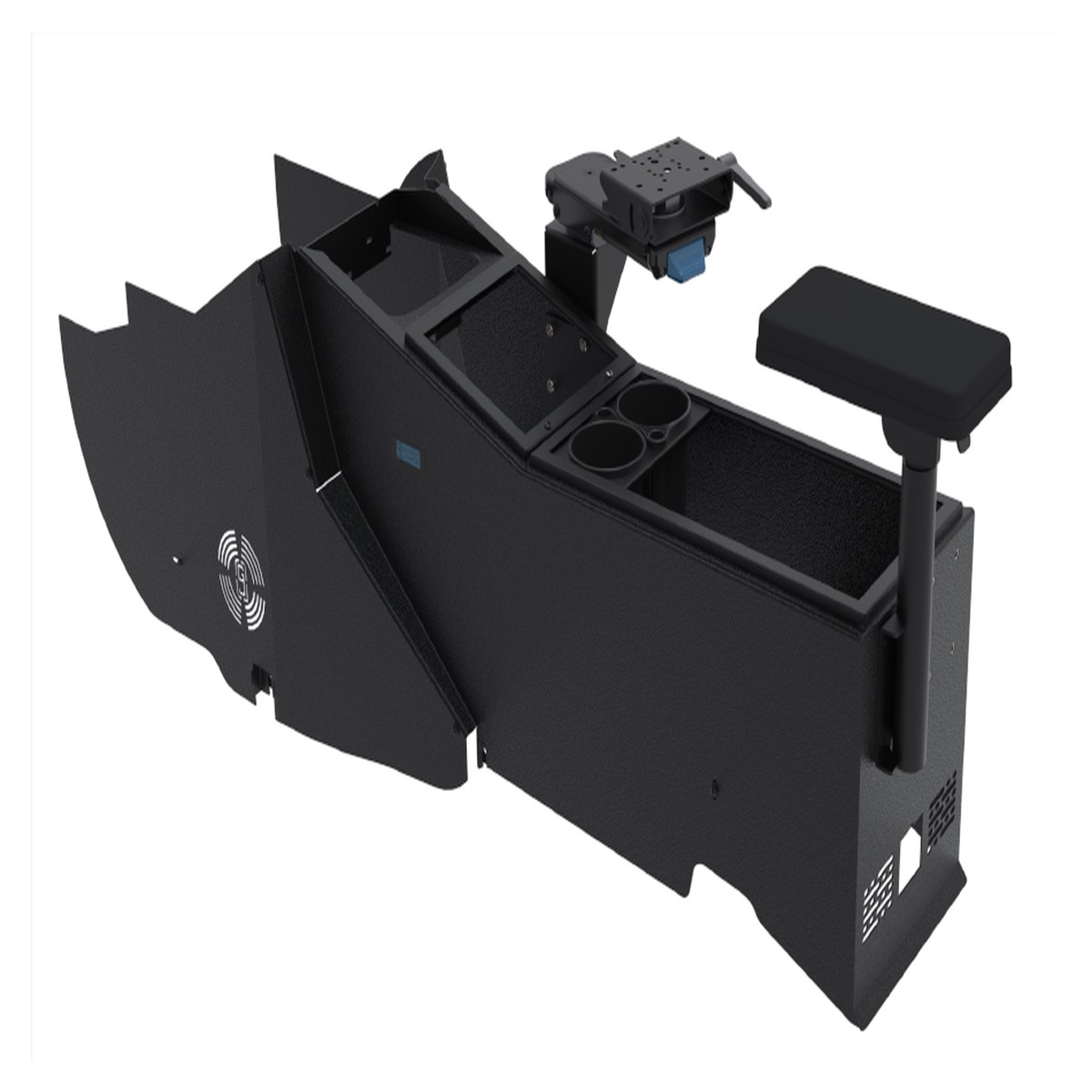 rivian-r1t-r1s-console-with-cup-holder-tall-armrest-side-mount-mongoose-9-xle
