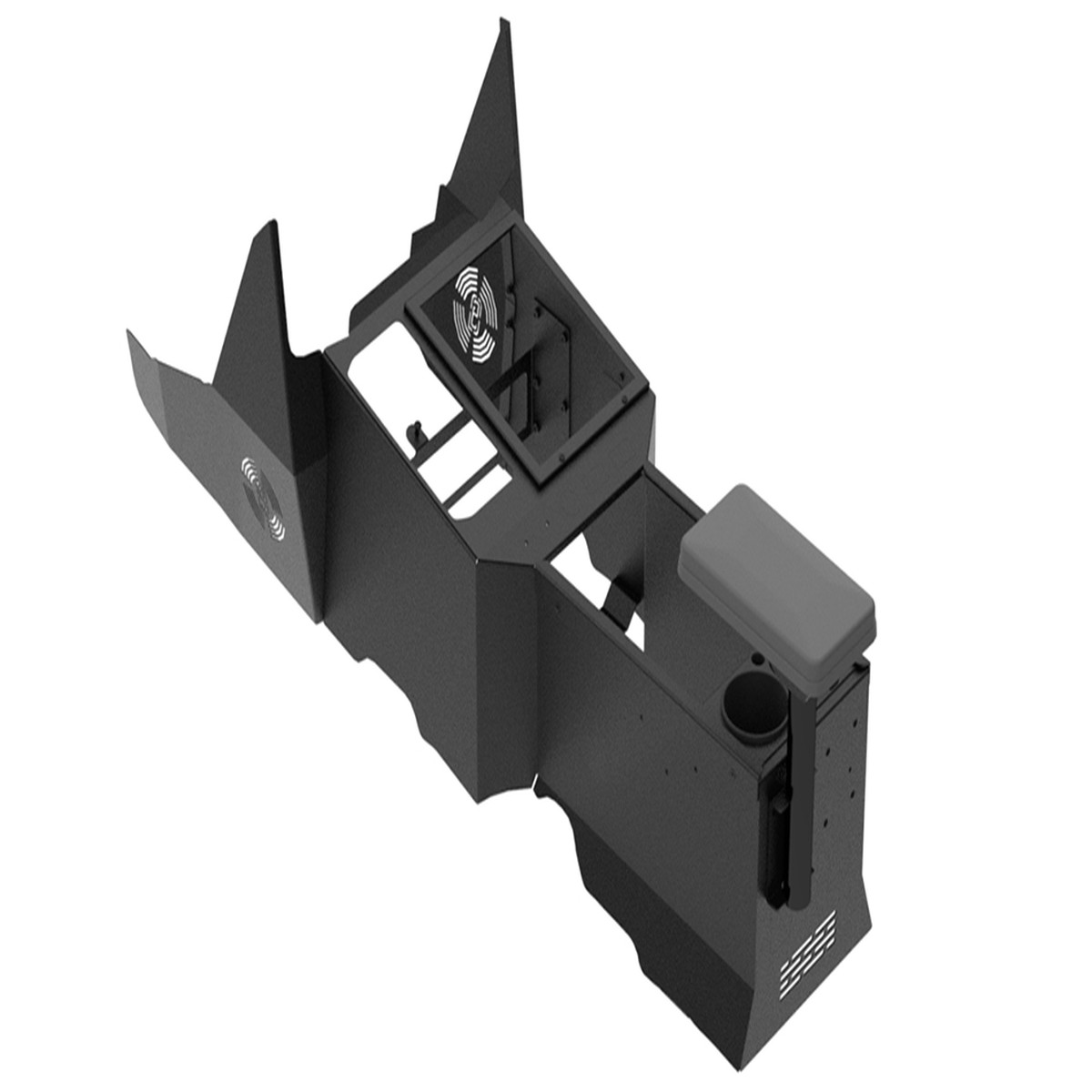 2022-ford-f-150-lightning-wide-to-narrow-console-box-with-cup-holder-tall-rear-armrest-and-mongoose-xle-9-motion-attachment