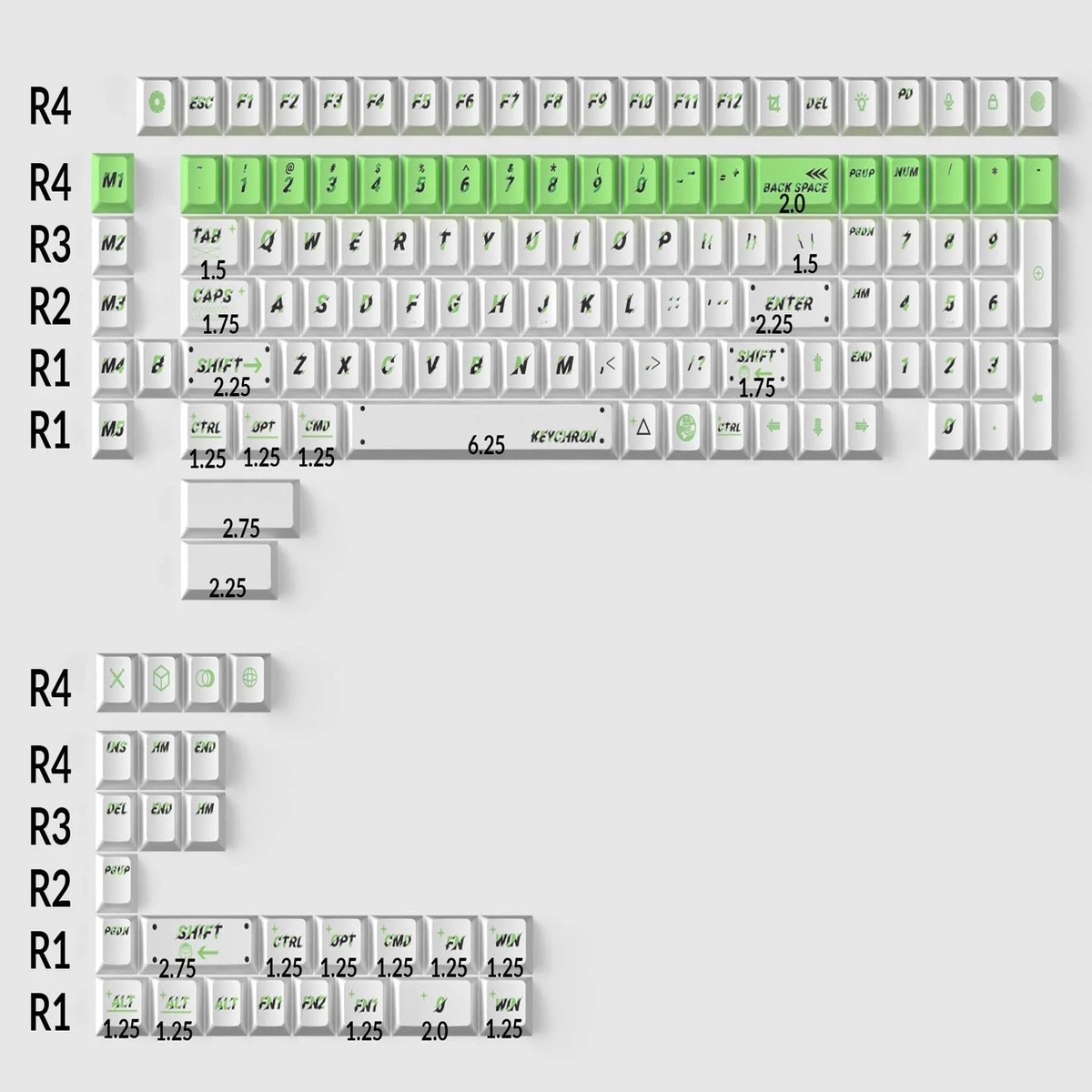 keychron-green-pulsation-140-key-cherry-profile-dye-sub-pbt-keycap-set