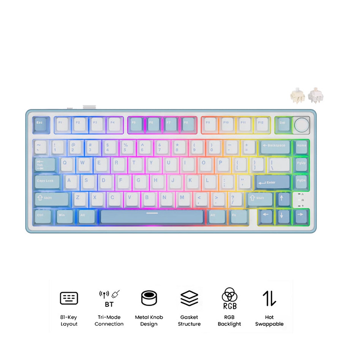 royal-kludge-r75pro-qmk-tri-mode-rgb-80-keys-hot-swappable-mechanical-keyboard-rhythm-blue-cream-switch-beige-switch