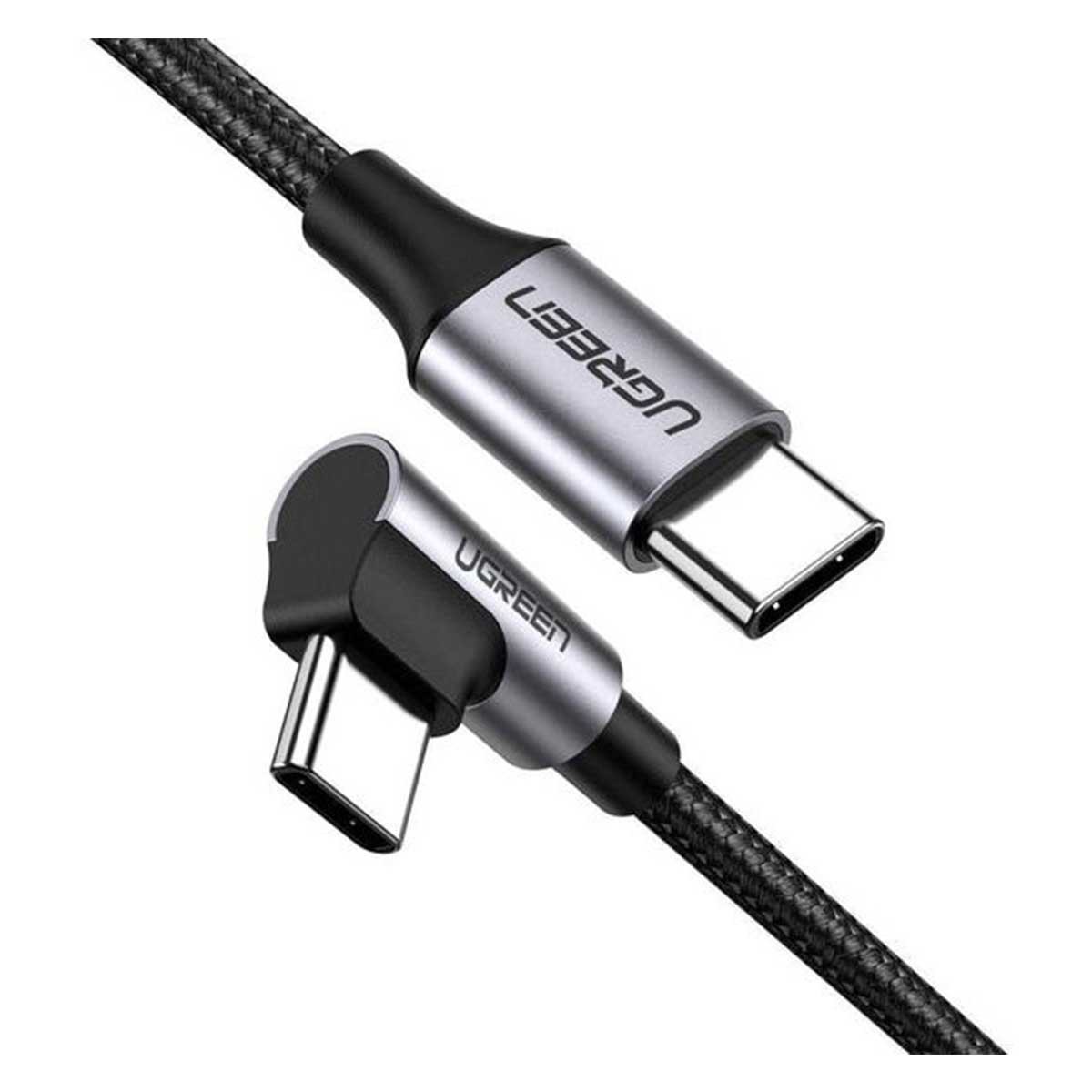 ugreen-usb-c-2-0-male-to-angled-usb-c-2-0-male-3a-data-cable-0-5m-gray-black-us255-50122
