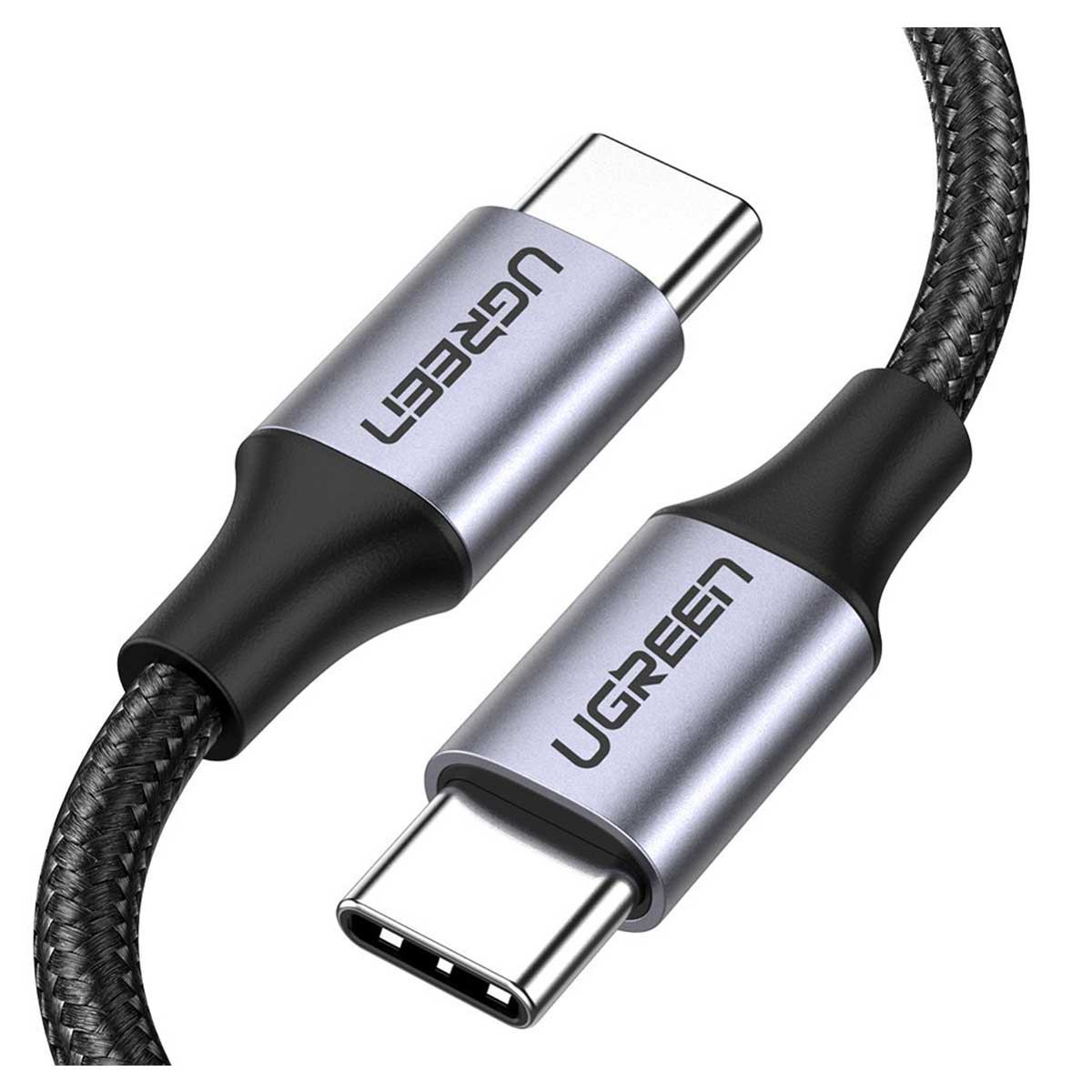 ugreen-usb-c-2-0-male-to-usb-c-2-0-male-3a-data-cable-1m-gray-black-us261-50150