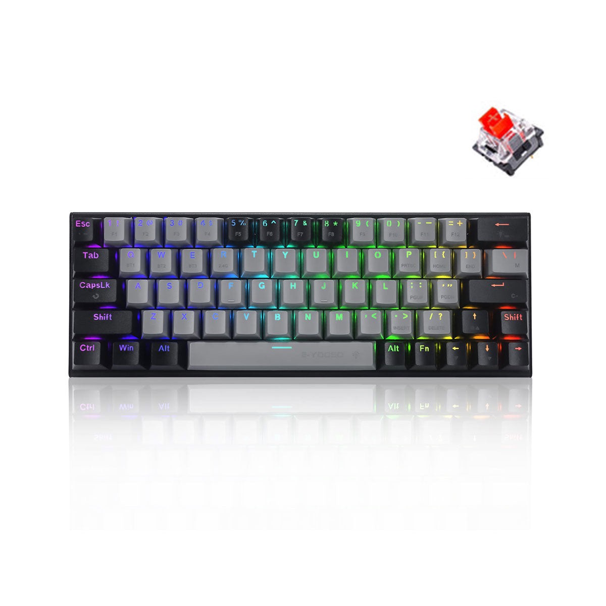e-yooso-z-11-tri-mode-rgb-63-keys-hot-swappable-mechanical-keyboard-grey-black-red-switch