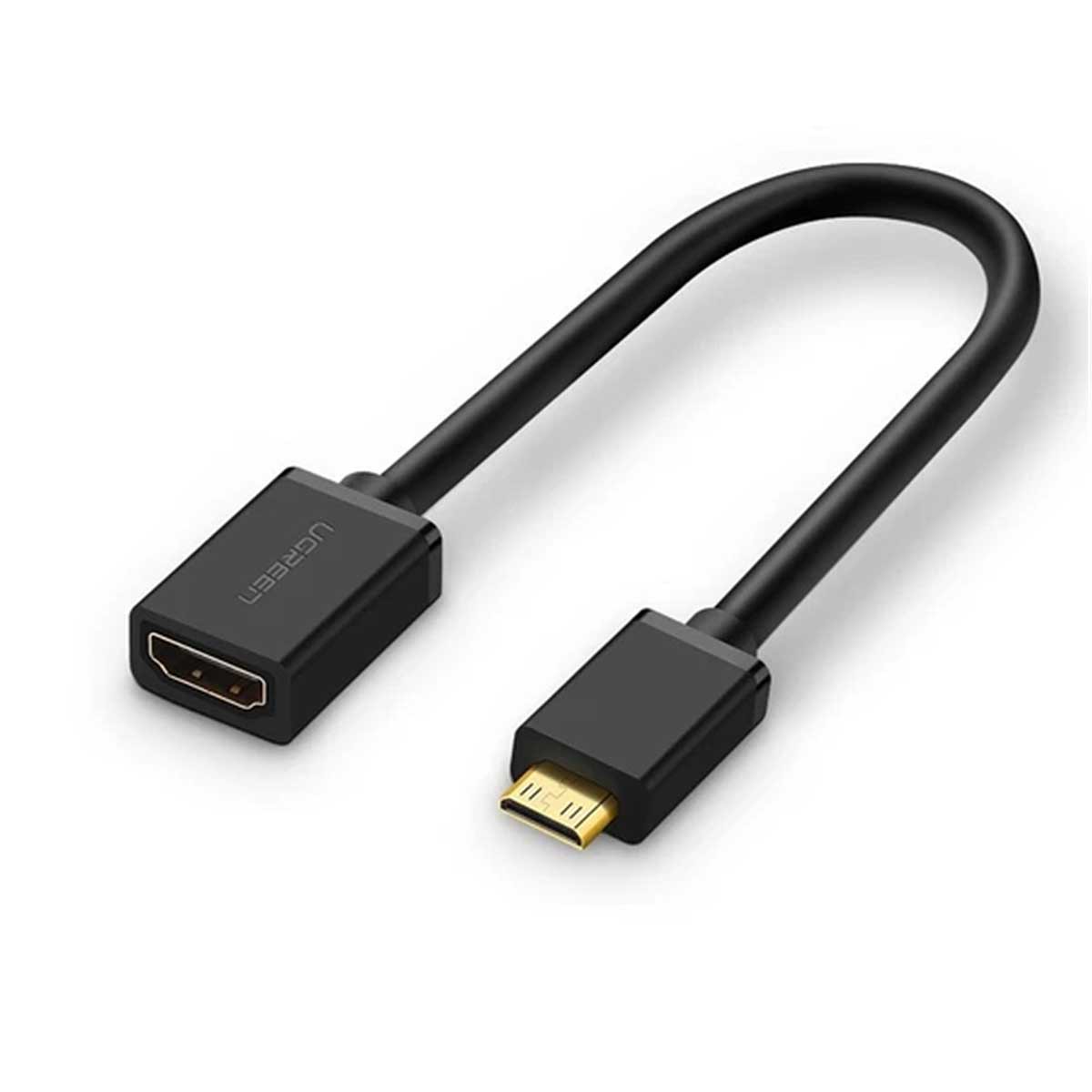 ugreen-mini-hdmi-male-to-hdmi-female-adapter-cable-22cm-black-20137-20137