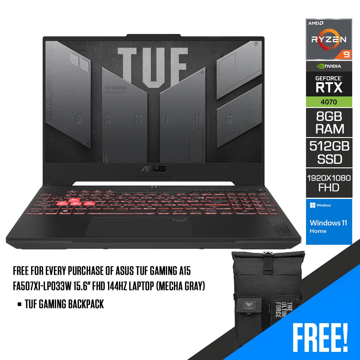 asus-tuf-gaming-a15-fa507xi-lp033w-gaming-laptop-mecha-gray-15-6-fhd-1920x1080-144hz-ryzen-9-7940hs-8gb-ram-512-ssd-rtx-4070-tuf-gaming-backpack