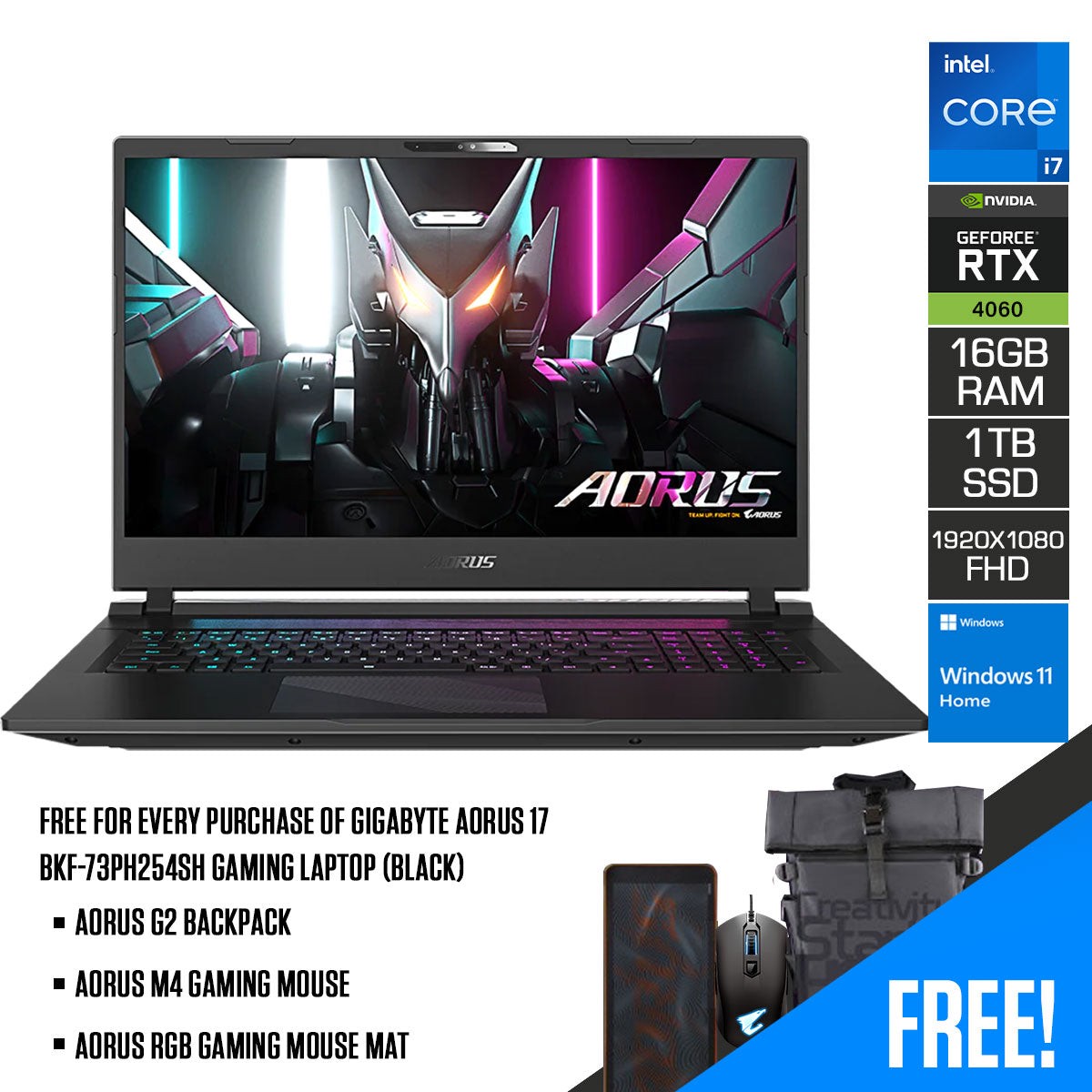 gigabyte-aorus-17-bkf-73ph254sh-gaming-laptop-17-3-fhd-300hz-i7-13700h-16gb-ram-rtx-4060-1tb-ssd-windows-11-home-aorus-g2-backpack-aorus-rgb-gaming-mouse-mat-aorus-m4-gaming-mouse