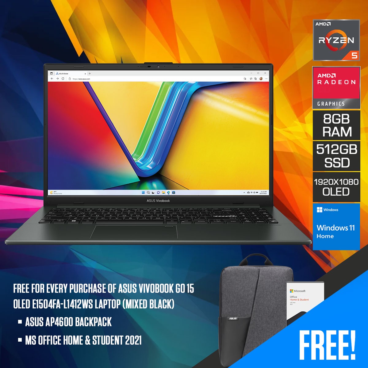 asus-vivobook-go-15-oled-e1504fa-l1412ws-laptop-15-6-fhd-ryzen-5-7520u-8gb-ram-512gb-ssd-amd-radeon-graphics-ms-office-home-student-2021-asus-ap4600-backpack