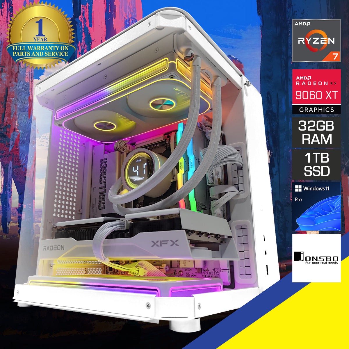sophos-tk-1-white-desktop-gaming-pc-amd-ryzen-7-9700x-32gb-2x16gb-ram-1tb-ssd-rx-9060-xt-windows-11-pro