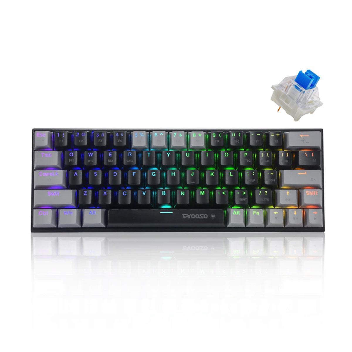 e-yooso-z-11-tri-mode-rgb-61-keys-hot-swappable-mechanical-keyboard-black-grey-blue-switch