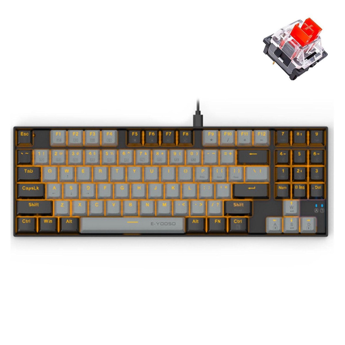 e-yooso-z-13-single-light-89-keys-mechanical-keyboard-gray-black-red-switch
