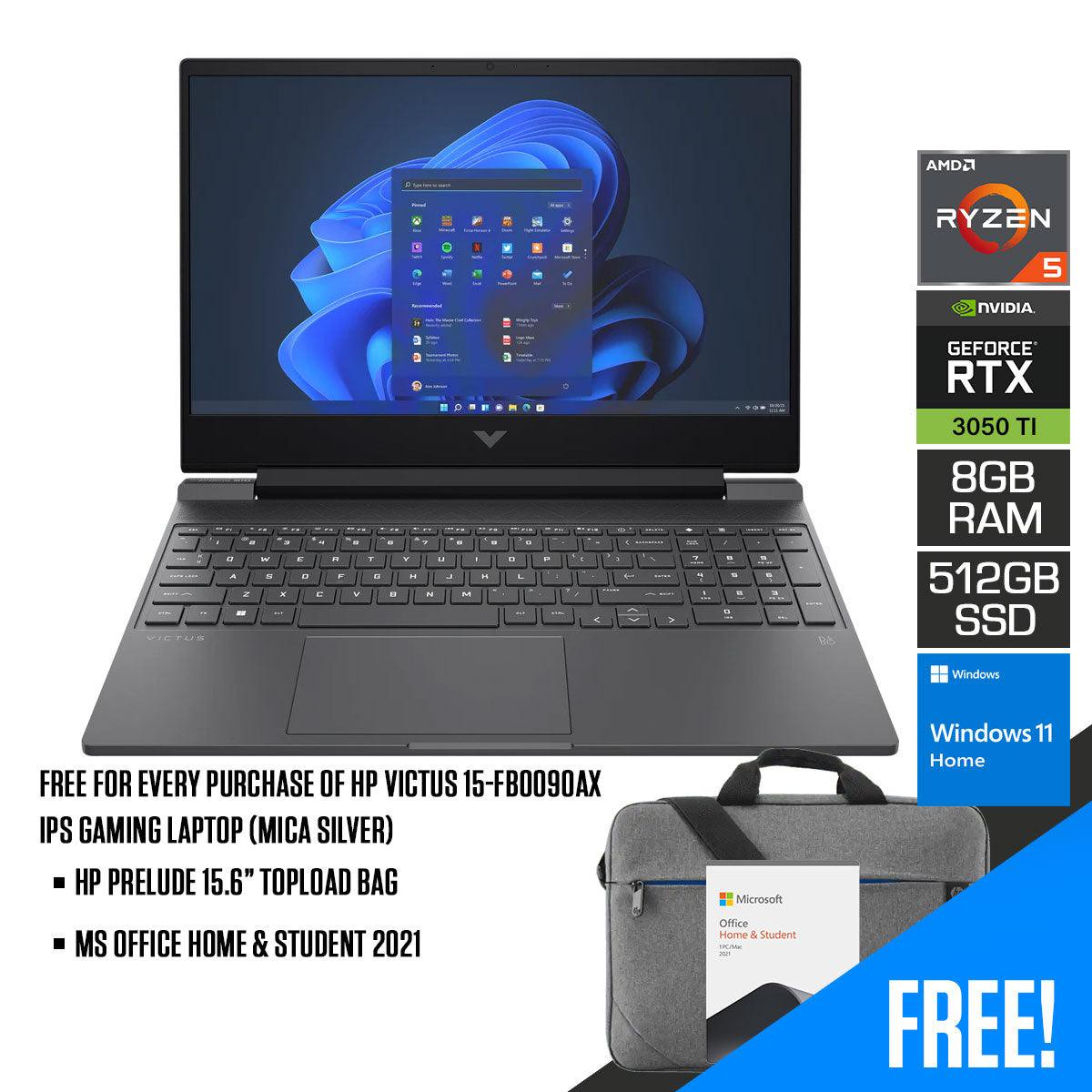 hp-victus-15-fb0090ax-ips-gaming-laptop-mica-silver-15-6-fhd-ryzen-5-5600h-8-gb-ddr4-512-gb-ssd-rtx-3050-ti-windows-11-ms-office-home-student-2021-hp-prelude-15-6-topload-bag