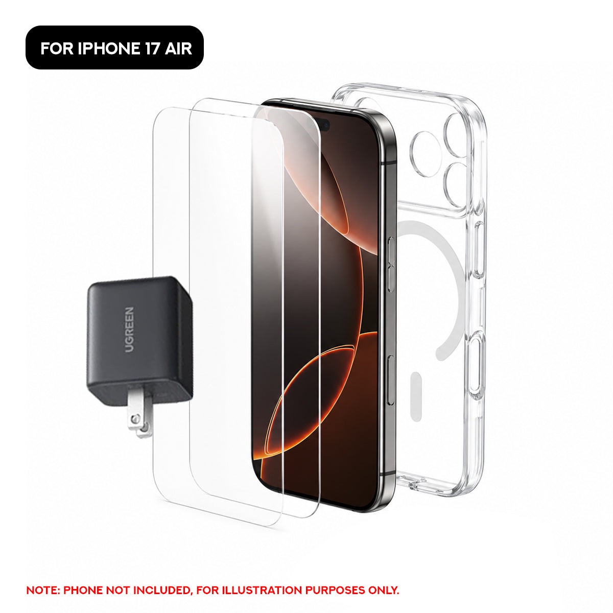 ugreen-3-in-1-accessory-kit-for-iphone-17-air-30w-gan-fast-charger-2-pack-tempered-glass-screen-protector-protective-case-lp1008-85570