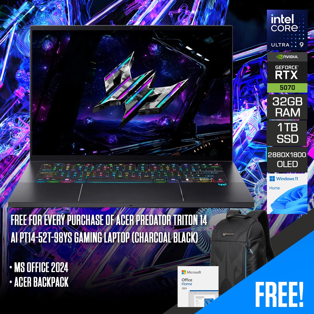 acer-predator-triton-14-ai-pt14-52t-98ys-gaming-laptop-14-5-wqxga-120hz-oled-intel-core-ultra-9-288v-32gb-ram-1tb-ssd-rtx-5070-windows-11-home-ms-office-2024-acer-backpack