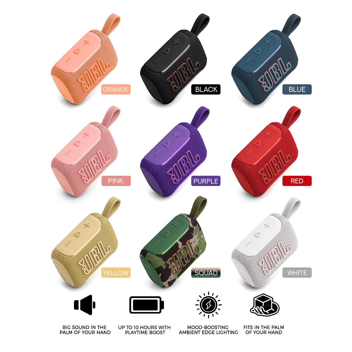 jbl-go-5-ultra-portable-bluetooth-speaker-orange-black-blue-pink-purple-red-yellow-squad-white