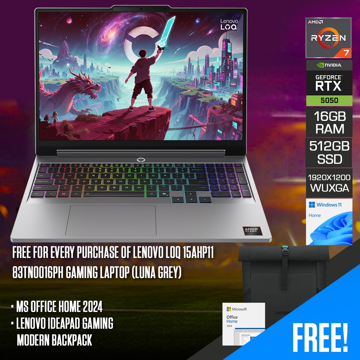 lenovo-loq-15ahp11-83tn0016ph-gaming-laptop-15-3-wuxga-ips-165hz-ryzen-7-250-16gb-ram-512gb-ssd-rtx-5050-windows-11-home-ms-office-home-2024-lenovo-ideapad-gaming-modern-backpack