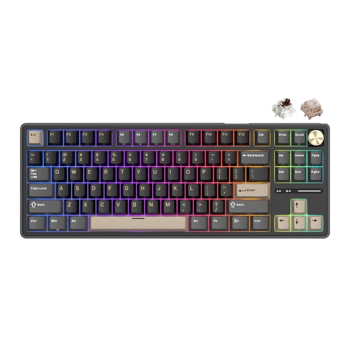 royal-kludge-r87pro-qmk-single-mode-rgb-81-keys-hot-swappable-mechanical-keyboard-phantom-brown-creamy-switch