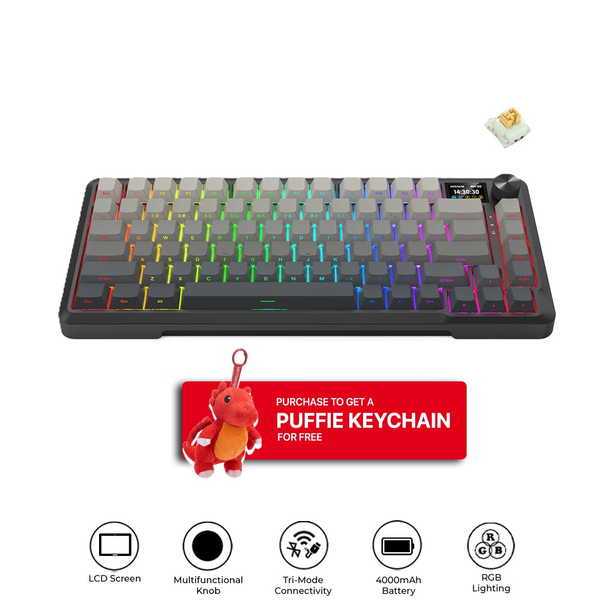 redragon-behemoth-k724sp-rgb-pro-tri-mode-gasket-mounted-mechanical-keyboard-with-lcd-screen-gradient-grey-yolk-rpc-linear-switch