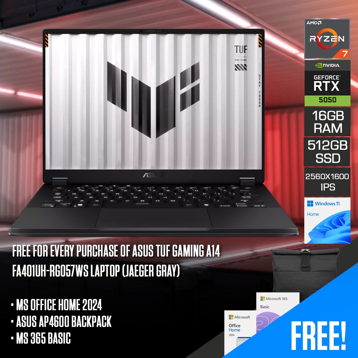 asus-tuf-gaming-a14-fa401uh-rg057ws-laptop-14-2-5k-165hz-ips-ryzen-7-260-16gb-ram-512gb-ssd-rtx-5050-windows-11-home-ms-office-home-2024-ms-365-basic-asus-vp4700-backpack