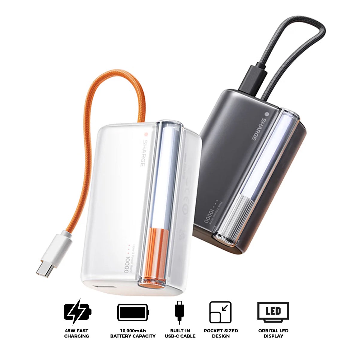 sharge-flow-3-power-bank-10000mah-45w-with-built-in-usb-c-cable-p3-black-white
