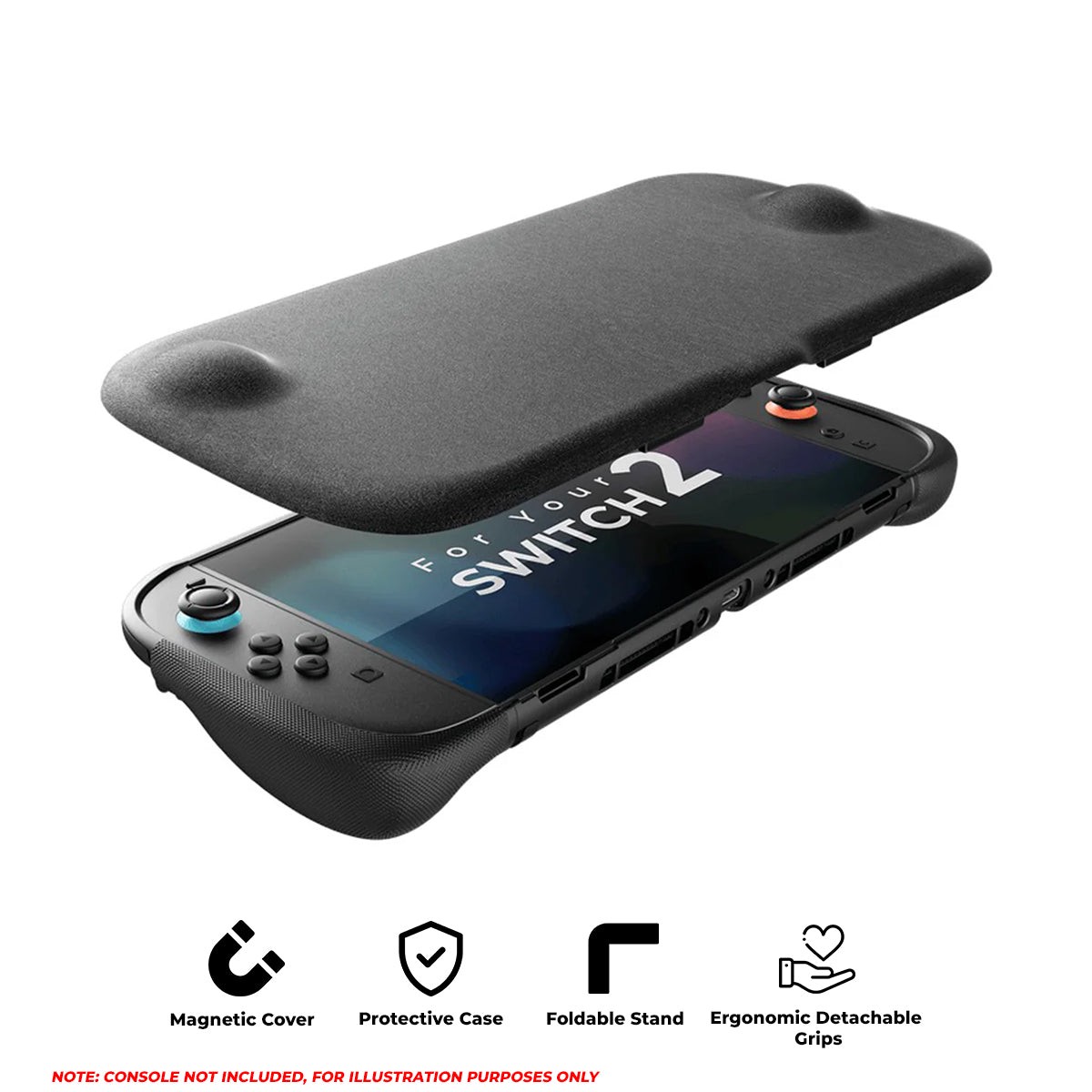 jsaux-split-everyday-case-travel-mode-for-nintendo-switch-2-black-pc0123c