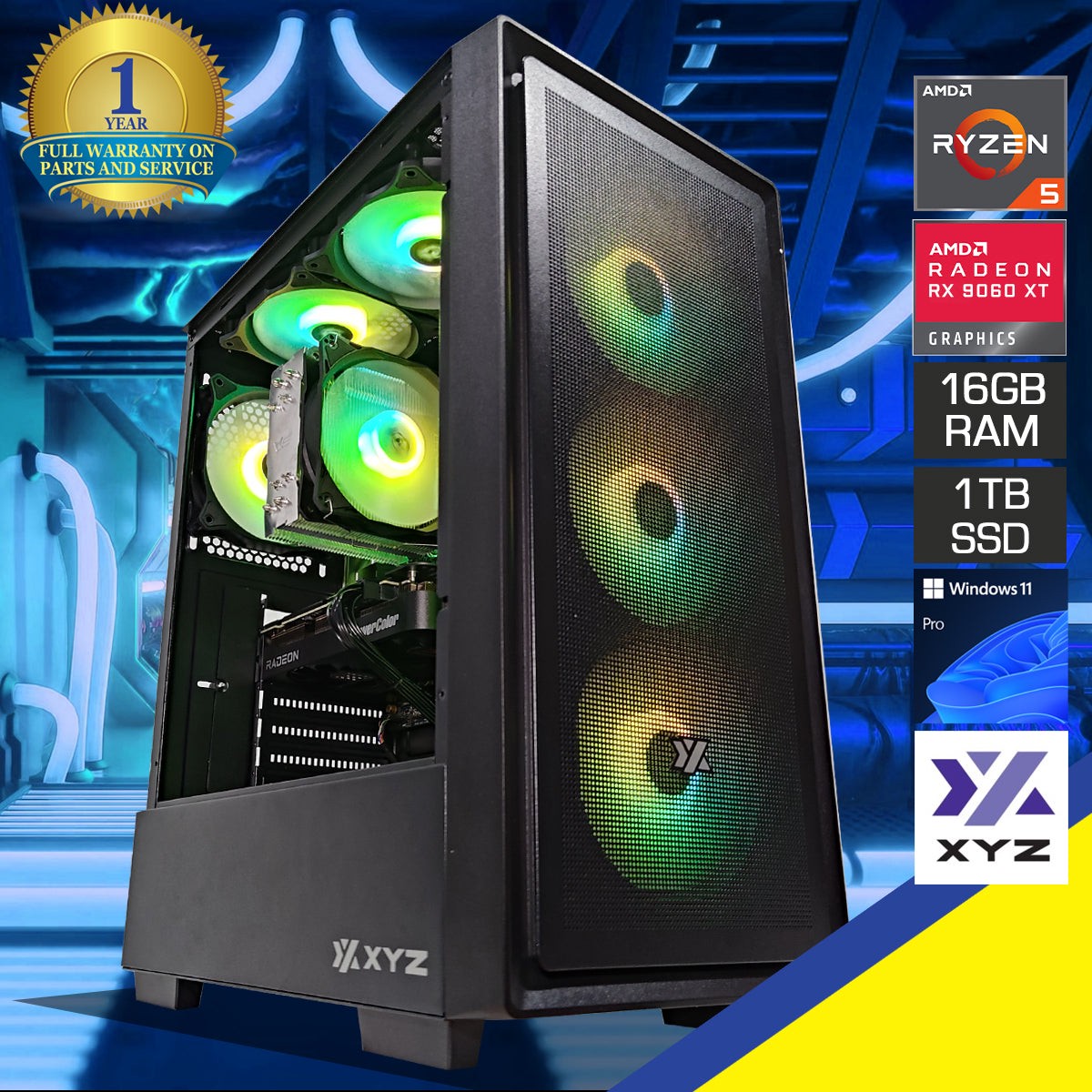 sigma-airone-100x-black-desktop-gaming-pc-amd-ryzen-5-8400f-16gb-ram-1tb-ssd-rx-9060-xt-windows-11-pro