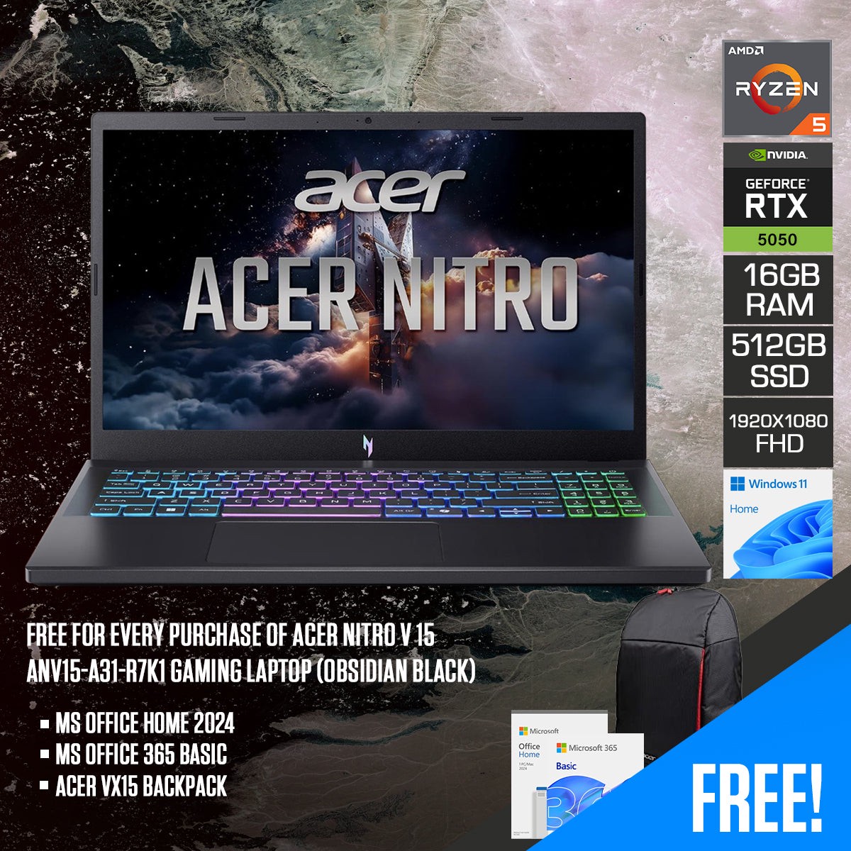 acer-nitro-v-15-anv15-a31-r7k1-gaming-laptop-15-6-fhd-165hz-ips-ryzen-5-150-16gb-ram-512gb-ssd-rtx-5050-windows-11-home-ms-office-home-2024-ms-office-365-basic-acer-vx15-backpack