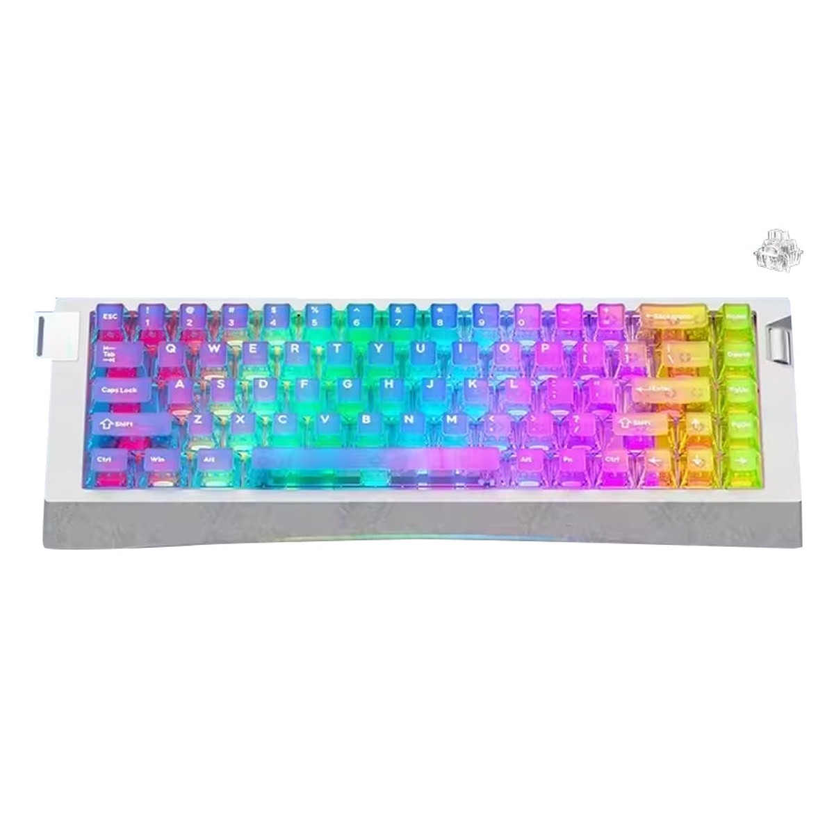 ajazz-ak680-v3-rgb-wired-68-keys-magnetic-keyboard-transparent-gradient-blue-purple-pink-orange-thunder-crystal-magnetic-switch