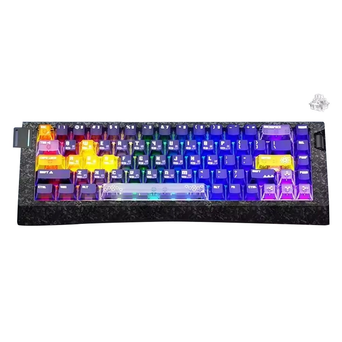 ajazz-ak680-v3-rgb-wired-68-keys-magnetic-keyboard-transparent-yellow-purple-dark-purple-thunder-crystal-magnetic-switch