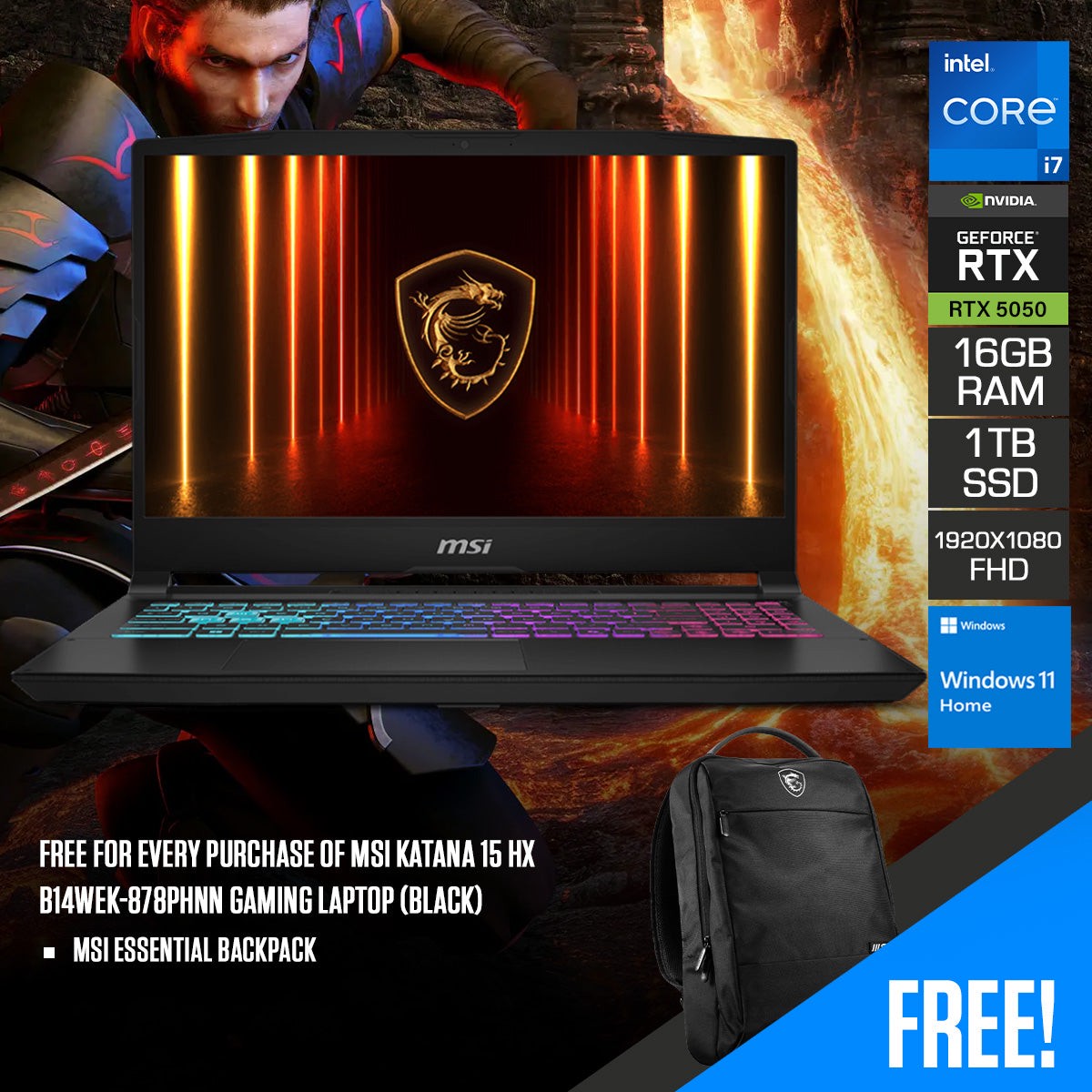 msi-katana-15-hx-b14wek-878phnn-gaming-laptop-black-15-6-fhd-1920x1080-144hz-ips-core-i7-14650hx-16gb-ram-1tb-ssd-rtx-5050-windows-11-home-msi-essential-backpack