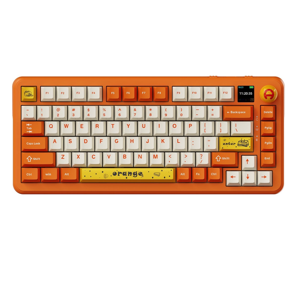 ajazz-ak820-max-plus-rgb-tri-mode-75-82-keys-gasket-mounted-hot-swappable-mechanical-keyboard-orange-white-avocado-switch