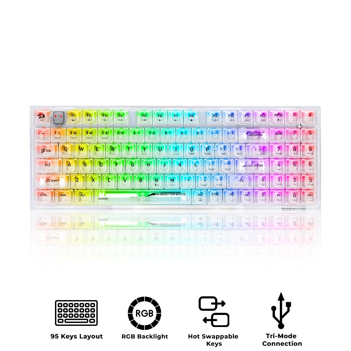 redragon-irelia-pro-k658-rgb-tri-mode-94-key-hot-swappable-wireless-mechanical-keyboard-transparent-white
