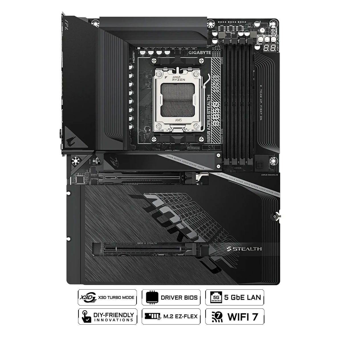 gigabyte-b850-aorus-stealth-ddr5-gaming-motherboard