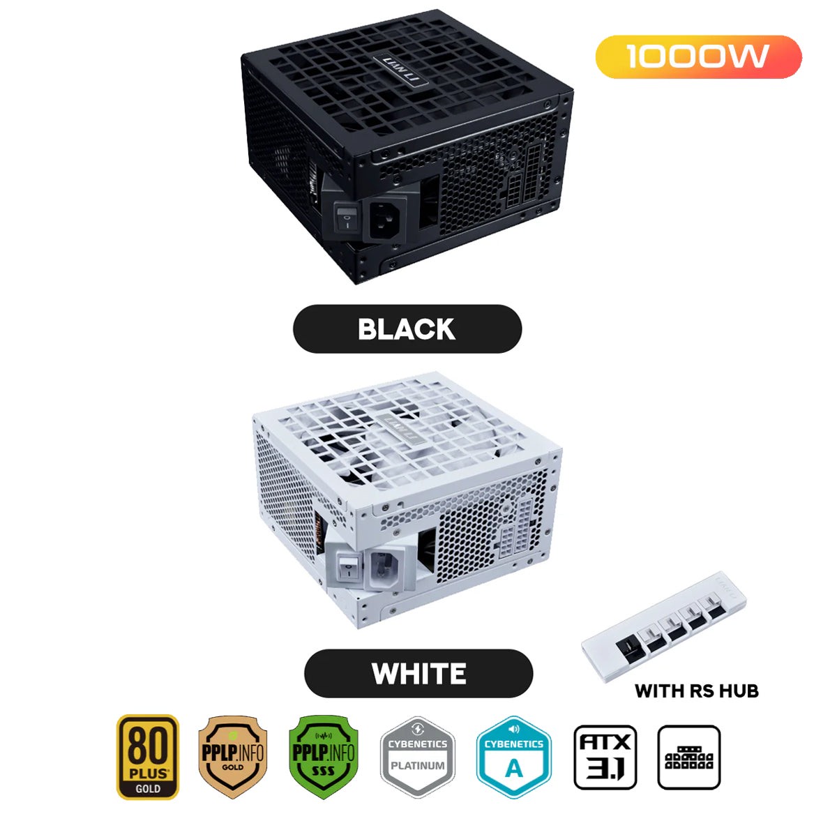 lian-li-rs1000g-atx-3-1-1000w-80-gold-rotational-shift-with-rs-hub-power-supply-black-white