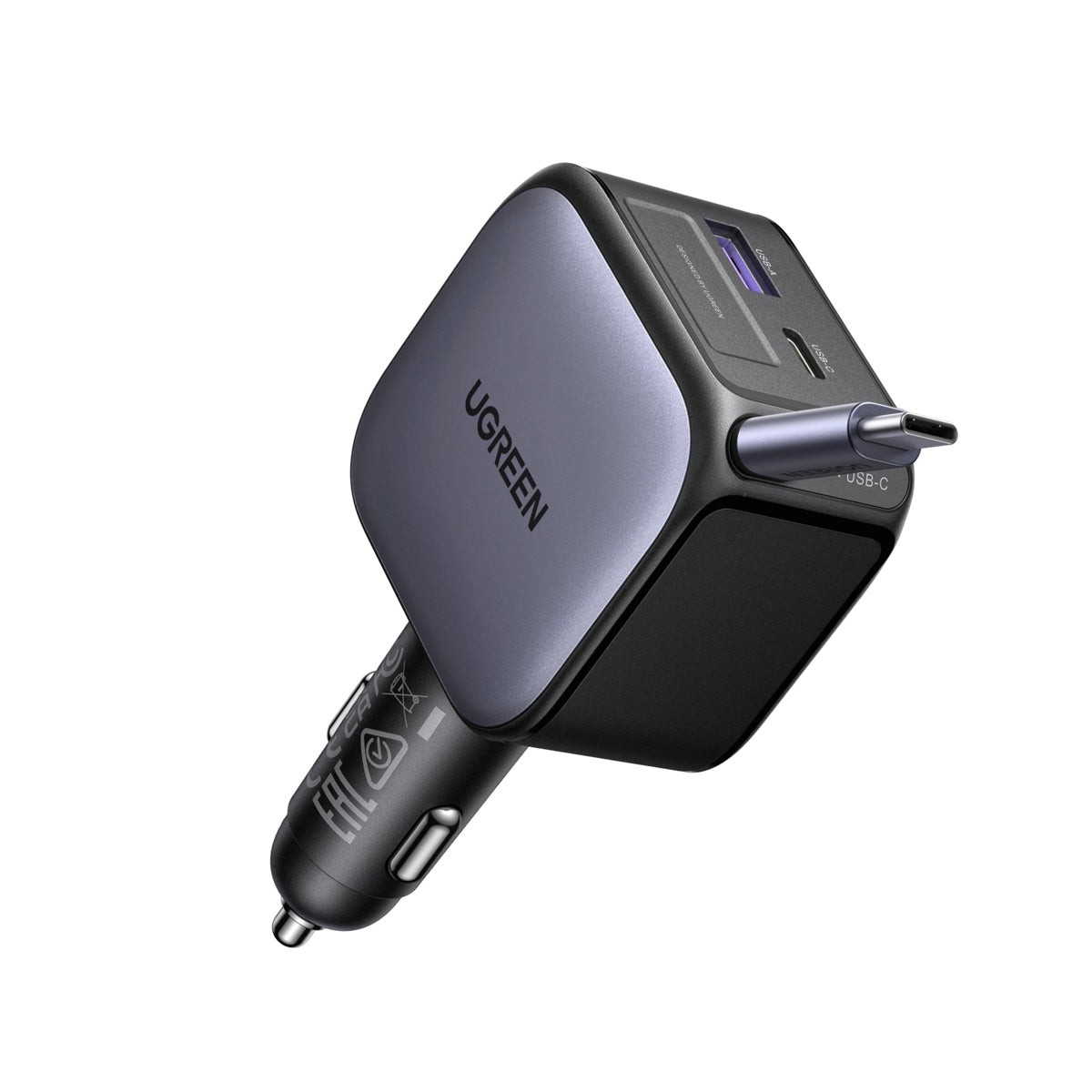 ugreen-nexode-90w-1xusb-c-1xusb-a-fast-car-charger-with-retractable-cable-for-laptops-tablets-phones-ec603-55909b