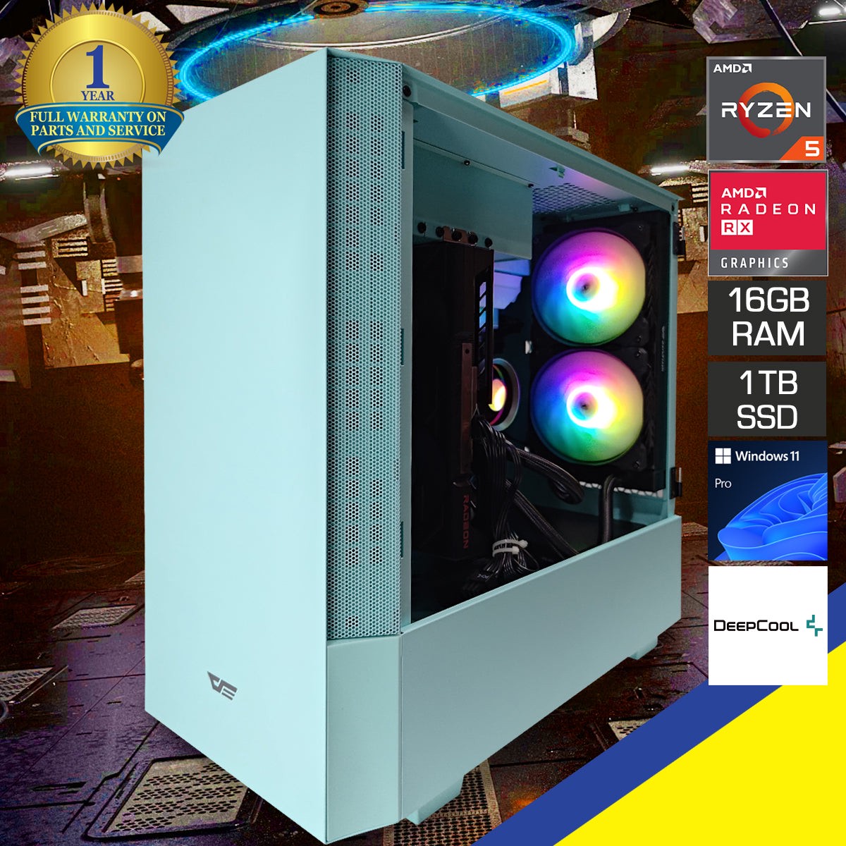 sigma-dlv22-neo-mint-desktop-gaming-pc-amd-ryzen-5-8400f-16gb-ram-1tb-ssd-rx-9060-xt-windows-11-pro