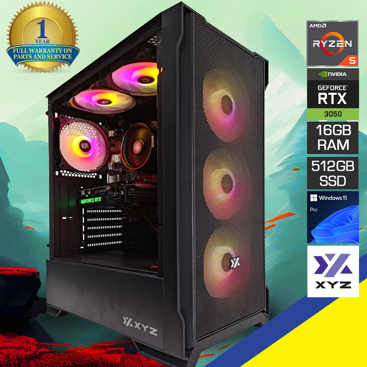 alpha-airone-300-x-mesh-black-desktop-gaming-pc-amd-ryzen-5-5600-16gb-ram-512gb-ssd-rtx-3050-windows-11-pro