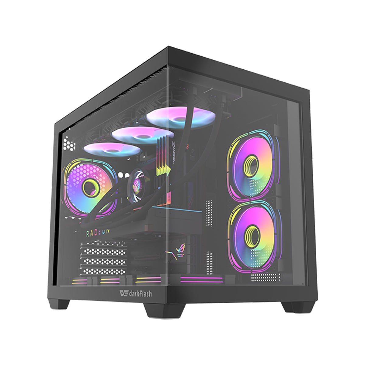 darkflash-c285mp-v2-exquisite-matx-pc-case-tempered-glass-panoramic-side-transparent-black