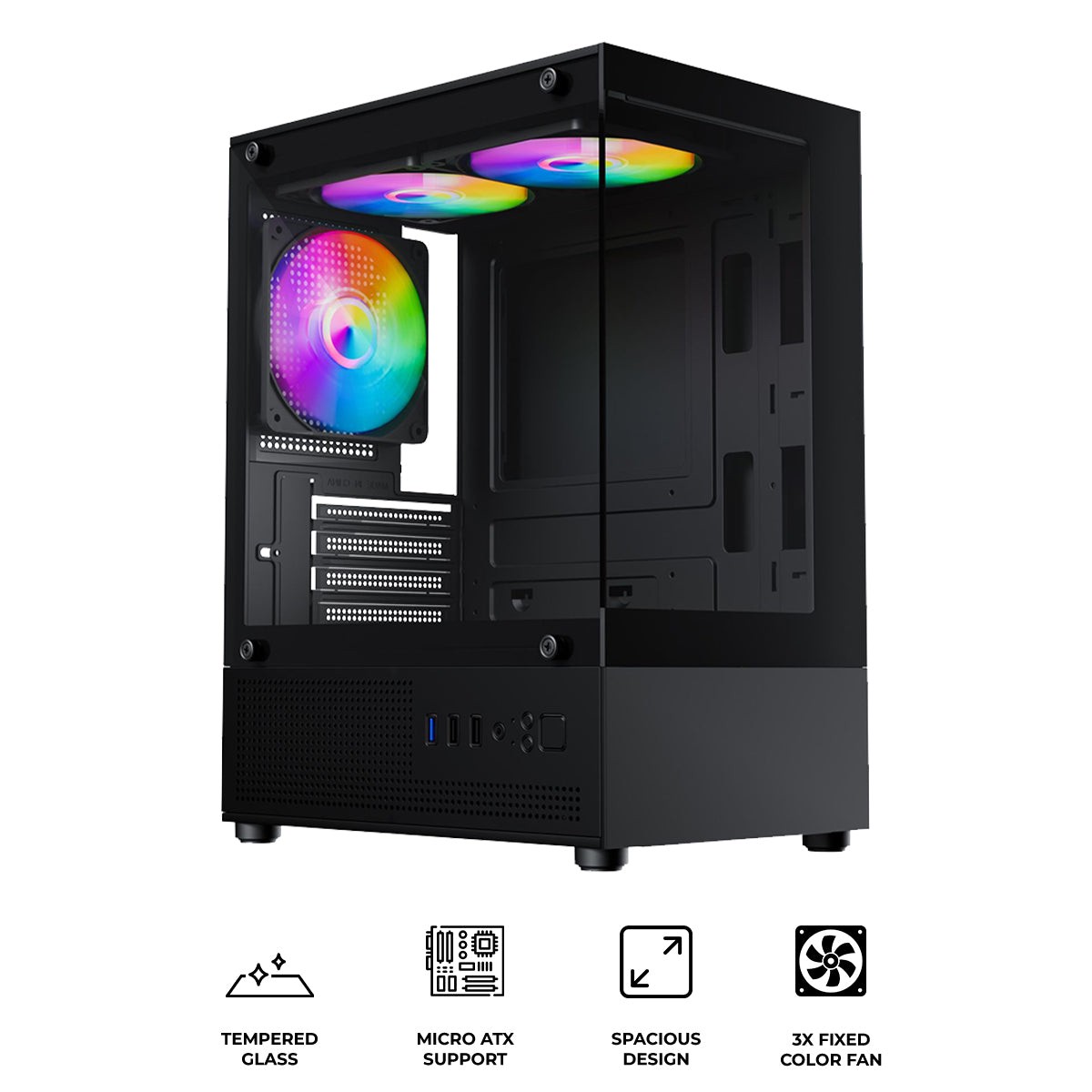trendsonic-juro-jr14a-tempered-glass-front-side-micro-atx-pc-case-with-3x-fixed-color-fan