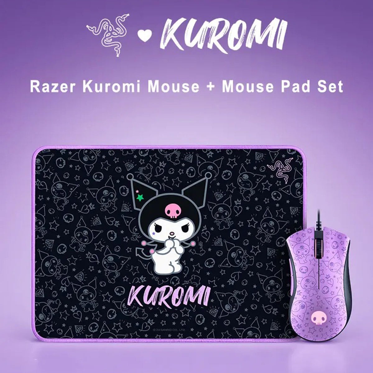 razer-x-sanrio-kuromi-deathadder-essential-gaming-mouse-mousepad-bundle