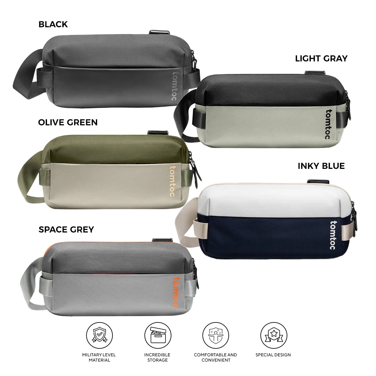 tomtoc-explorer-t21-sling-bag-with-minimalist-edc-design-small-black-light-gray-olive-green-space-grey-inky-blue-t21s1d1-t21s1g2-t21s1t1-t21s1g1-t21s1b1