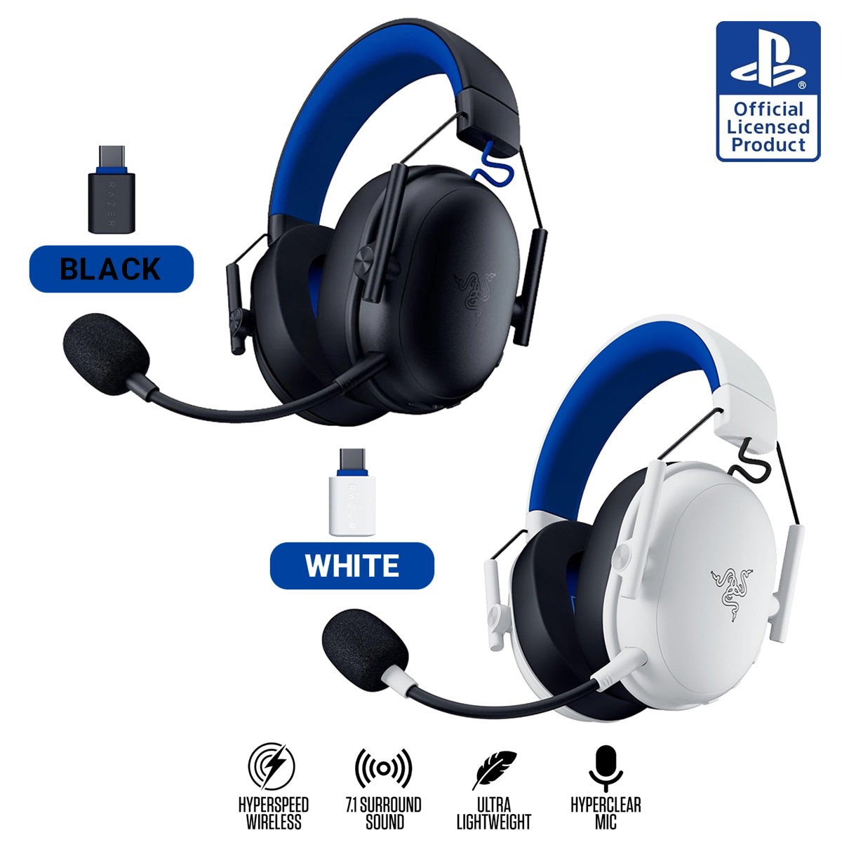 razer-blackshark-v3-x-hyperspeed-wireless-esports-headset-for-playstation-black-white