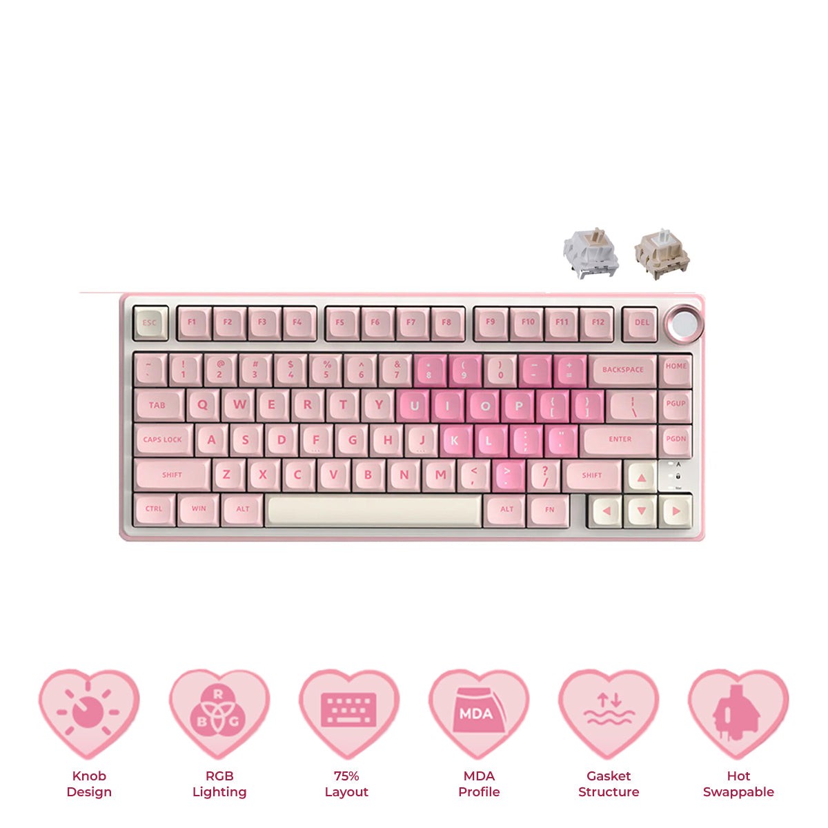 royal-kludge-r75-qmk-single-mode-rgb-81-keys-hot-swappable-mechanical-keyboard-pink-melody-cream-beige-switch