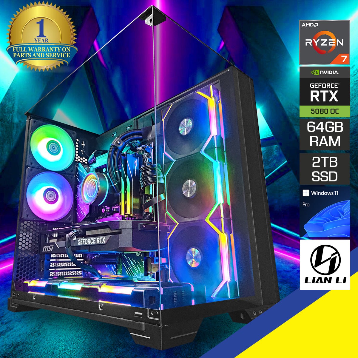 ultra-o11-vision-black-desktop-gaming-pc-amd-ryzen-7-9800x3d-64gb-ram-2tb-ssd-rtx-5080-oc-windows-11-pro