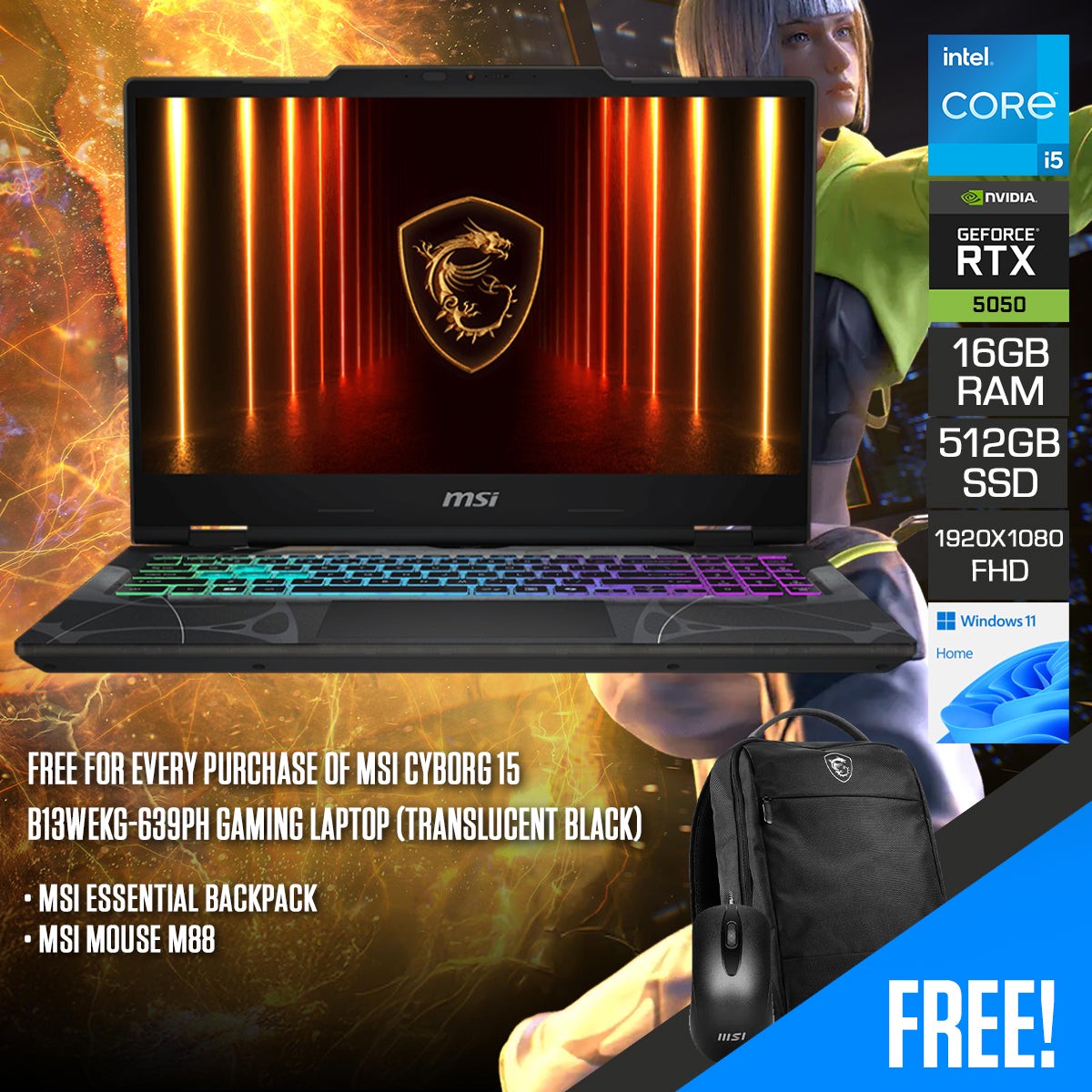 msi-cyborg-15-b13wekg-639ph-gaming-laptop-15-6-fhd-144hz-ips-core-i5-13420h-16gb-ram-512gb-ssd-rtx-5050-windows-11-home-msi-essential-backpack-msi-mouse-m88