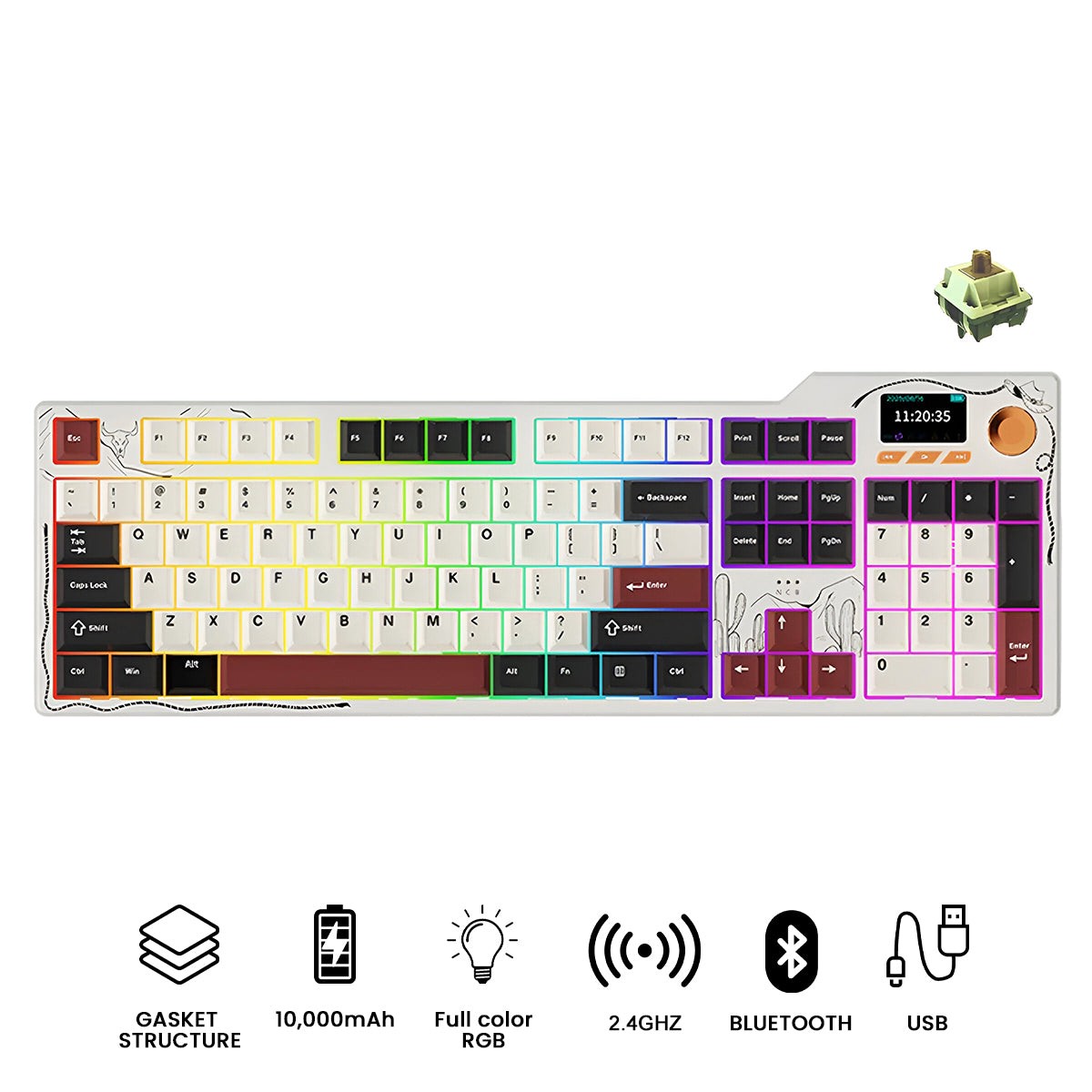 ajazz-ak35i-v4-rgb-tri-mode-100-104-keys-gasket-mounted-hot-swappable-mechanical-keyboard-black-cream-red-avocado-switch